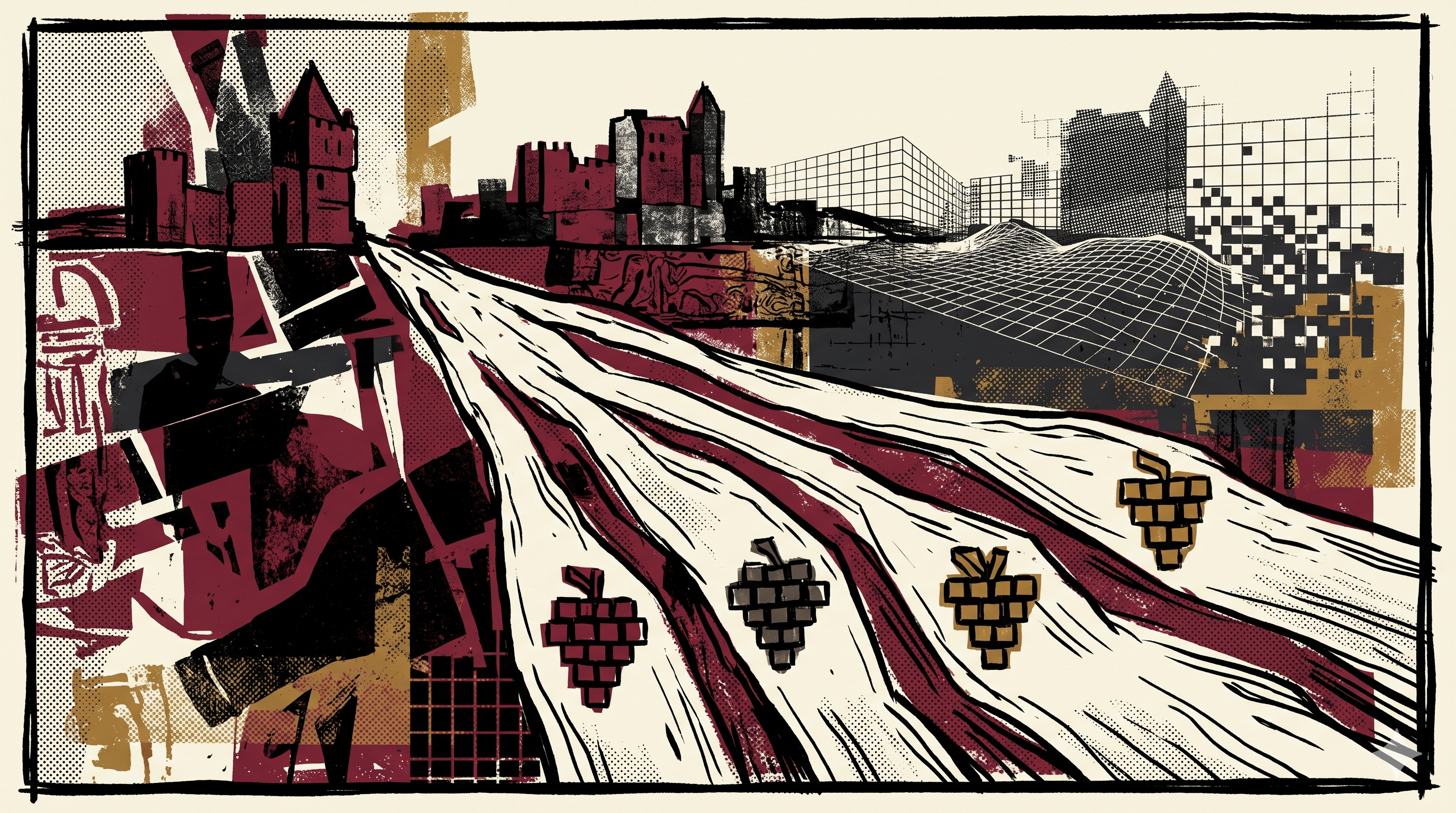 Rivier de Loire met wijngaarden en een kasteel op de achtergrond